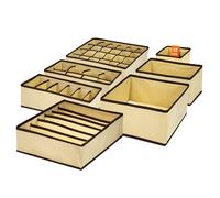 MAIJIAJU 12 Pack Drawer Organisers for Clothes, 76 Slots Socks Fabric Underwear Organizer Boxs Foldable Drawer Dividers, Closet Wardrobe Storage Organiser for Baby Clothing, Bra, Ties, Towels, Beige