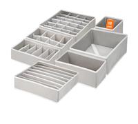 MAIJIAJU 12 Pack Drawer Organisers for Clothes, 76 Slots Socks Fabric Underwear Organizer Boxs Foldable Drawer Dividers, Closet Wardrobe Storage Organiser for Baby Clothing, Bra, Ties, Towels, Gray