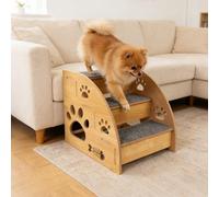 MAIJIAJU 3-Step Pet Stairs for Bed Sofa, Wood Dog Steps for Small Dogs & Cats, Thickened Non-slip Pet Ramp Durable Cat Steps for Couch Access Chair Window Car, 30x40x35cm (Third-order)
