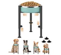 MAIJIAJU Elevated Raised Dog Bowl Stand with Tray, 4 Heights Adjustable 15-26cm Wide Metal Single Dog Food Water Bowls Holder Non-Slip Dog Feeding Station Rack for Small Medium Large Dogs (Stand Only)