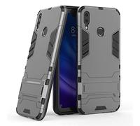 MaiJin Case for Huawei Y9 2019 (6.5 inch) 2 in 1 Shockproof with Kickstand Feature Hybrid Dual Layer Armor Defender Protective Cover (Grey)