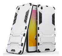 MaiJin Shockproof with Kickstand Feature Case for Vivo Y51 (5 inch) Hybrid Dual Layer Armor Defender Protective Cover (Silver)