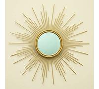 MAIKAILUN 24'' Gold Sunburst Wall Mirror Boho Home Decor Mordern Round Hanging Wall Art for Living Room/Bedroom/Bathroom/Entryway
