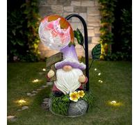 Maikall Rish Garden Gnomes Outdoor Statue with Solar Lights Welcome Gnome Home Garden Decor Mom Gifts for Yard Patio Home Garden