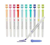 MAIKEDEPOT Real Mild Highlighters, Pastel Highlighter Assorted Colors Markers Dual Tip Highlighter Markers Chisel and Fine Tips for Coloring, Underlining, Highlighting (10colors)