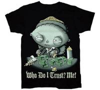 Maikeerfamily Guy Stewie Who Do I Trust? Me! Scarface Sparkle T Shirt Tee (Black M)