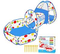 MAIKEHIGH Kids Play Tent and Tunnel, 3 in 1 Pop Up Tent with Ball Pit Collapsible Garden Playhouse Indoor Outdoor Game Baby Boys Girls Children Toddler Gifts