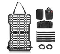 MAIKER Rigid Molle Panels for Vehicles Truck Mount Rack Tactical Seat Back Organizer Versatile Panel with 3 Storage Bag & 5 Hook and Loop Fasteners & 2 Elastic Rope for Storage Gears Accessories