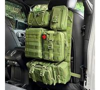 MAIKER Tactical Car Seat Back Organizer, Upgrade Tactical Vehicle Panel Organizer with 5 Detachable Molle Pouch, Universal fits for Most of Vehicle(Army green)