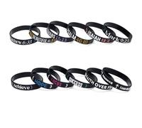 MAIKERDER 12 Pack Bible Verse Bracelets, Christian Bible Verses Silicone Bracelet, Religious Gifts Rubber Wristbands for Men, Women, Strength Faith Hope Belief, Positive and Inspirational Messages