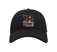 Maikomanija Seoul South Korea Capital Cotton Curved Visor Baseball Cap Dad Hat Unisex Sport Comfortable Top Black