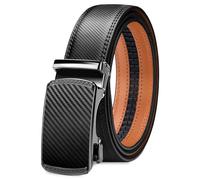 maikun Black Leather Ratchet Belts for Men,Width 1 3/8", Quick Release and Trim to Fit Length39