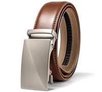 maikun Brown Leather Ratchet Belts for Men,Width 1 3/8", Quick Release and Trim to Fit Length39
