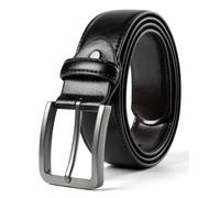 maikun Mens Black Leather Belts for Jeans and Suits,Detachable Buckle for Custom Fit, Ideal as Work or Dress Belt Length41