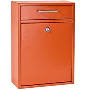 Mail Boss 7425 High Security Steel Locking Wall Mounted Mailbox Office Drop Comment Letter Deposit Box, Orange