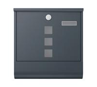 Mail Box, Letterbox, Mailbox, Grey / 10 x 30.8 x 33.8 cm