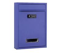 Mail Boxes with Combination Lock, Wall Mounted Mailbox, Mailboxes for Outside, Large Capacity Postbox for House, 12.5x8.4x3.3in (Color : Blue)