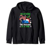 Mail Carrier DELIVERING JOY ONE PACKAGE AT A TIME Postman Zip Hoodie
