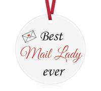 Mail Carrier Gift Christmas Ornament Postal Worker Gift Thank You Ceramic Ornament Post Service Worker Appreciation Gifts Mailwomen Post Carrier Gifts Christmas Tree Decoration for Post Office Worker