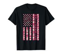 Mail Carrier Postal Worker Delivery Pink Camo USA Flag T-Shirt