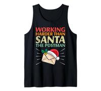 Mail Carrier Works Harder Than The Christmas Man Postman Tank Top