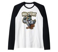 Mail Escort Pigeon Postal Worker Mail Carrier Raglan Baseball Tee