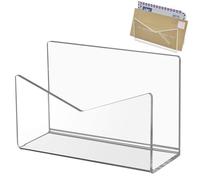 Mail Holder - Acrylic File Holder | Acrylic Letter Holders | Mails Organizer Counter Top | Desktop Business Card Organizer | 6x2.5x4 Inch Envelope Envelope For Marc