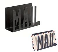 Mail Holder, Letter Racks for the Home, Cutout Mail Lettering Design, Document Storage Letter Holder for School Office Envelope Bill (5.9 * 2 * 3.9inch, Black)