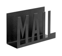 Mail Holder, Metal Letter Organizer Sorter, Desktop Metal Cutout Organizer Rack, Mail Organizer Countertop, Large Capacity Open Design, Black Envelope Holder for Home Office