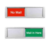 Mail In Here Sign,No Mail Slider Sign for Home Office Restroom Conference Hotels Hospital, Slider Door Indicator Tells Whether Mail is Here Or No Mail, 7'' x 2'' - Silver