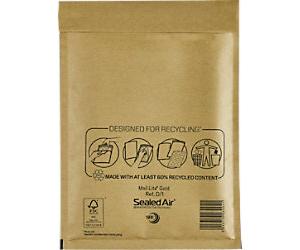 Mail Lite Padded Envelopes D/1 Gold Plain 180 (W) x 260 (H) mm Peel and Seal Pack of 100