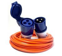 MAIL MORE Caravan Hook Up Cable - Heavy Duty 240V 16amp Extension Lead for Camping, Orange Mains Power Cable for Motorhome (10M)