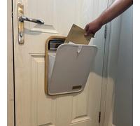 Mail More® Front Door Letter Box Catcher No Screws - White Mail Catcher for Letterbox - Post Parcel Holder - Indoor Mail Catcher - Parcel - Bamboo Frame Post Holder - Draught Excluder