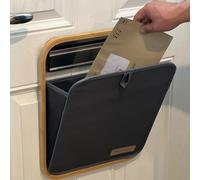 Mail More® Front Door Mail Parcel letter Catcher Cage No Screws - Black Mail Catcher for Letterbox - Post Parcel Holder - Indoor Mail Catcher - Parcel - Bamboo Frame Post Holder