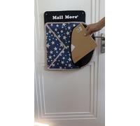 MAIL MORE® Letter Box Catcher, Colour Post Catcher for UPVC, Glass, Wood, and Metal Doors, Indoor Letter Box Cages, Mail Catcher for Front Door, Self-Adhesive Gift Holder STARS BLUE
