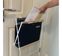 MAIL MORE Letter Catcher, Door Mail Catcher,Letter Box, Mail Parcel Catcher Cage for UPVC Glass Wood and Metal Doors, Letter Catcher for Front Door (METAL FRAME-BLACK)