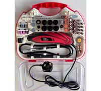 MAIL MORE Rotary Drill Tool Kit, Mini Grinder, Hobby Drill, Rotary Combi Multi Drill Variable Speed with Flexi Shaft, Accessories for DIY Craft, Engraving, Cutting, Sanding, Polishing, Carry case 210