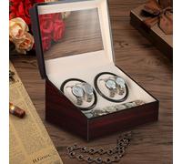 MAIL MORE Watch Winder for 4 Automatic Watches + 6 Storage Slots - Quiet Motor Watch Winder Display Box - Automatic Rotation Watch Box Organizer for Men