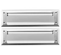 Mail Slot Stainless Steel Satin Color with Spring Flap | Fits to Most Doors | Outer Size 10 Inches by 3 inches | Set with Front and Rear Piece and Screws