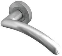 Mailand Door Handle Lever on 50mm Rose Satin Chrome