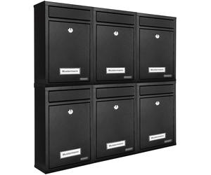 Mailbox 6Pcs Black 22x32x9cm