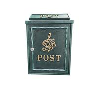 Mailbox Decorative Rural Mail Box, Classic Metal, Aluminium Letters, Wall Mounted Mailbox, Garden(Antique green)