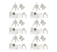 Mailbox Lock Replacement Kit L-1172C - Keyed Alike Zinc Alloy Cylinder Lock with 5 Tabs & Nut, Fits Mailboxes & Newspaper Boxes, 6 Sets for Enhanced Security