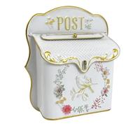 Mailbox Metal Wrought Iron Wall Mailbox Three Dimensional Relief Outdoor Vintage Outside Garden Decoration(Color-02)