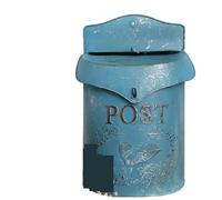 Mailbox Metal Wrought Iron Wall Mailbox Three Dimensional Relief Outdoor Vintage Outside Garden Decoration(Color6)