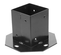 Mailbox Post Protector Support Base for Fence and Deck Posts | Black Metal Build, High Hardness Finish, Firm Support for Home and Farm Use