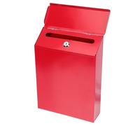 Mailbox Red European Style Iron with Lock, Wall Mounted