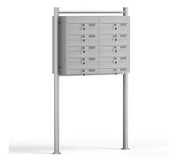 Mailbox System 10 Doors silver-coloured Letterbox Postbox Pillar Letter Mail Post Box