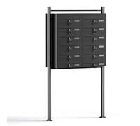 Mailbox System 12 Doors black Letterbox Postbox Pillar Letter Mail Post Box