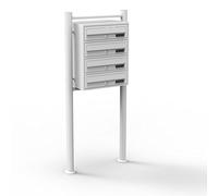 Mailbox System 4 Doors white Letterbox Postbox Pillar Letter Mail Post Box